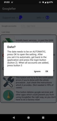 Google fier GMS Installer App per HUAWEI HONOR 02 