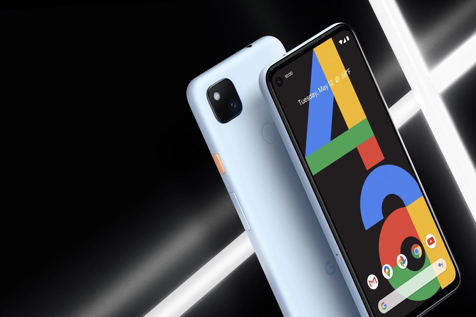 Google Pixel 4a Barely Blue in primo piano 