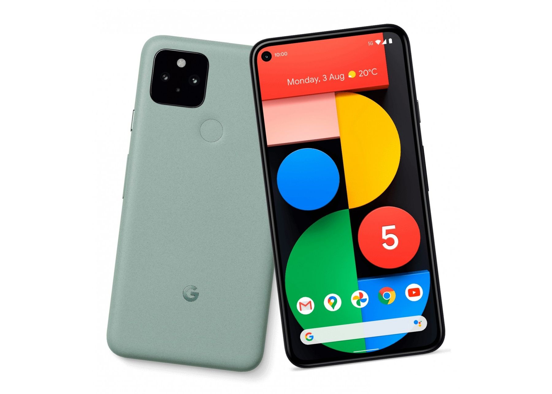 Google Pixel 5 rendering verde menta 